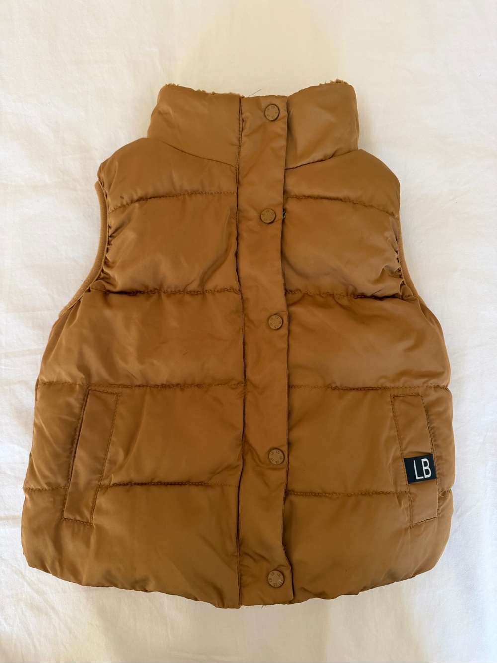 Kids Little Bipsy Tan Sherpa Vest, size 3T